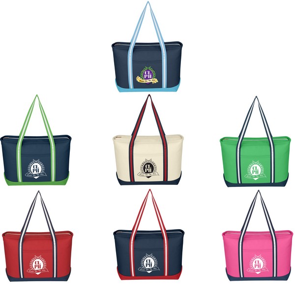 JH3236 Large Cotton Canvas Admiral Tote With Cu...